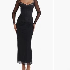 House of CB Black Long Sleeve Dress